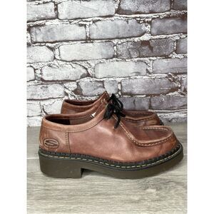 Skechers 7232 Wild Cherry Faded Red Lace VTG Oxfords Lugs Shoes Women 8M US/38EU